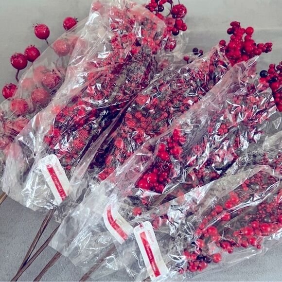 Ashland Other - Ashland Set of Christmas Red Berry Stems NWT
